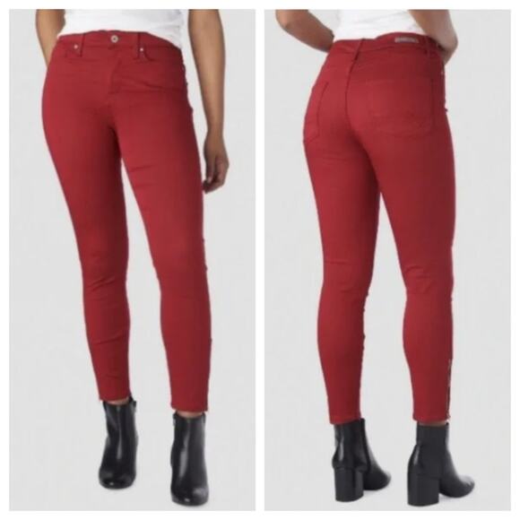 Levi’s Denizen Women's High Rise Ankle Skinny Zip Jeans Red Size 14 - Picture 1 of 9